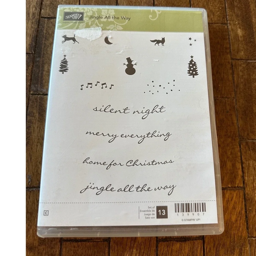 Stampin Up Jingle All the Way Christmas Rubber Stamp Set 139907 Retired 13pc EUC